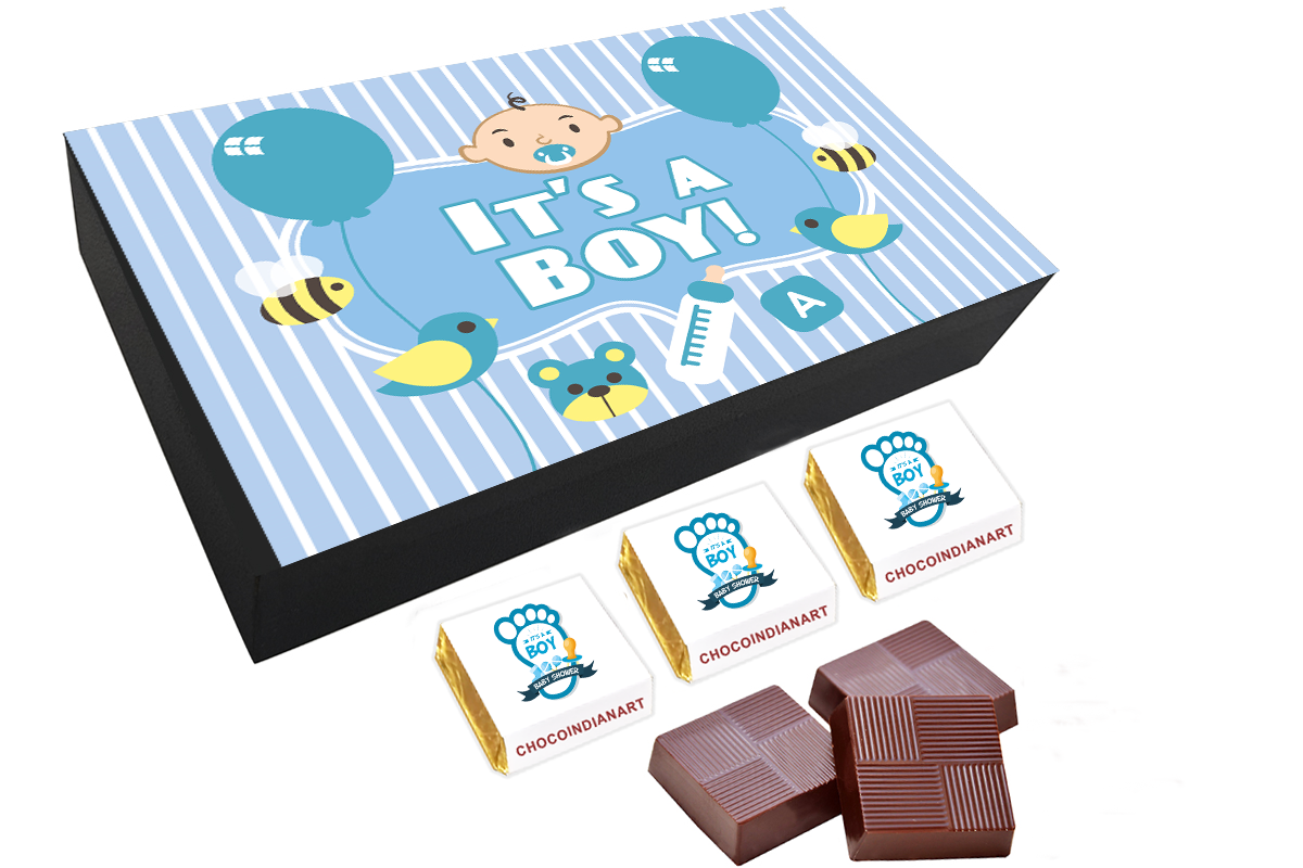 Amazing Chocolate Gift Box For Baby Boy Announcement